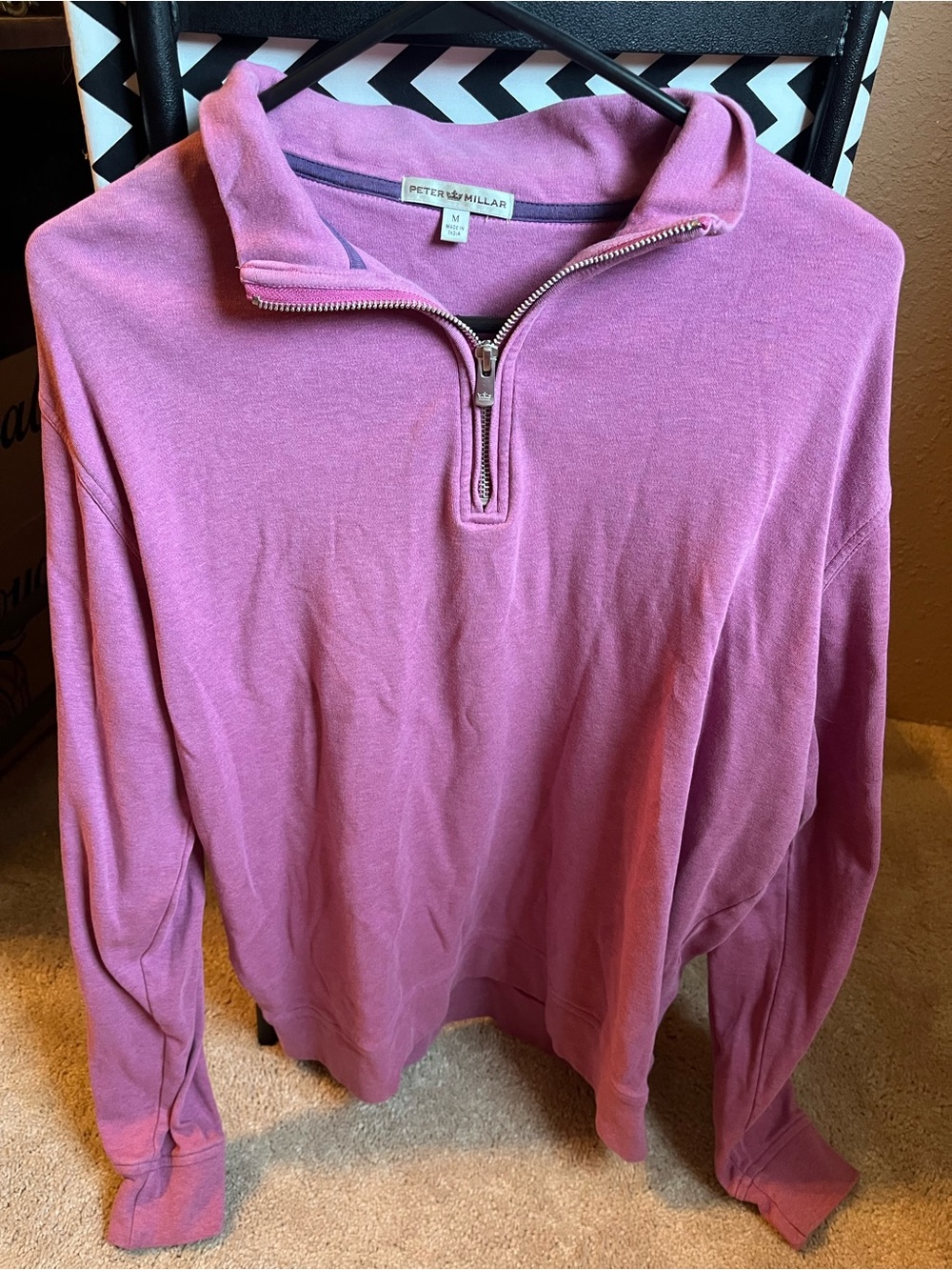 Peter Millar Woman’s Pink Quarter Zip 100% Cotton Sweater